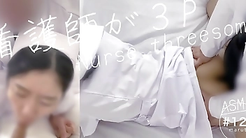 【看護師が医者らと３P】「ほら挿れてやるから、他の先生のも咥えろ」私はまんこも口も、同時にちんこを突っ込まれる性処理奴隷です…＂きぃもひぃれふか？せんふぇい…あぁんっ！んんんっ！ぅうわあぁあぁっ＂【フル動画はメンバーシップへ】