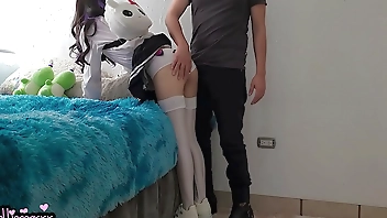 little student girl being spanked on her beautiful ass and cumming inside her to make her mine