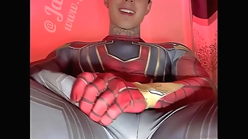 Jakipz Strokes His Massive Cock In Super Hero Costumes Before Shooting A Huge Load