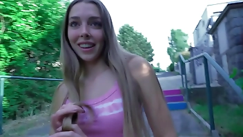 Public Agent - Tall slim girl with long legs could easily be a model but loves money and cock and looks good with a dick cumming inside her