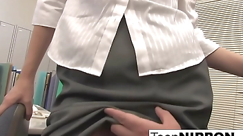 The office slut lets them play with her hairy twat