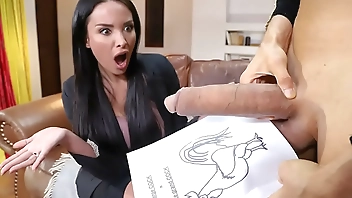 Busty French Tutor Takes On Monster White Cock - Anissa Kate