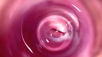 Camera deep inside Mia's creamy pussy