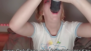 Deepthroating Large Bad Dragon Chance Dildo And Making My Throat POP And Distend