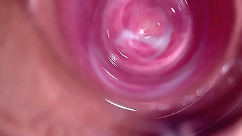 Camera deep inside Mia's teen vagina