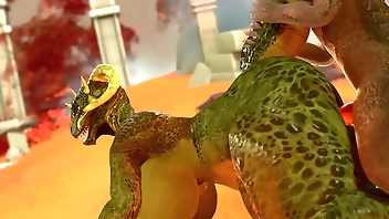 Sexy Argonian gets her fat ass pounded hard