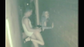 Pussy licked alley whore bends over for dick