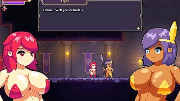 Scarlet Maiden [ Hentai game PornPlay ] Ep.1 Starpon lesbian fun with naughty goblin