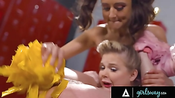 GIRLSWAY - Petite Squirter Coco Lovelock's Pussy Is Destroyed By Her Rival Eliza Ibarra's Pom Poms