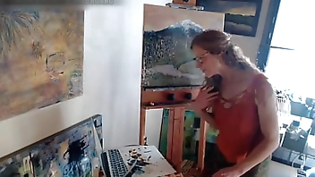 Twitch Streamer Flashing Boobs while Painting Art OH BOY!!!
