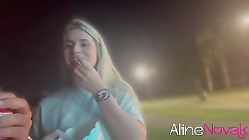 Busty blonde takes a walk in the park with a nice blowjob from Motoboy - alinenovak.com.br