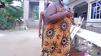 Bbw big Ass African Woman got fucked Hardcore outdoor by BBC local man