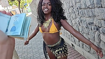 Young girl abandoned by her husband at the carnival block was lured on the street and ended up getting dicked up the ass and milk at the motel