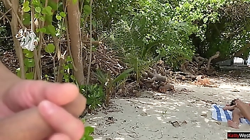 Pervert cummed on girls while they were sunbathing on a public beach