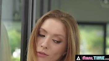 ANALTIME.XXX - Dirty Brunette Invites Her Secret Lover Over While Being Fucked By Her Mature Husband