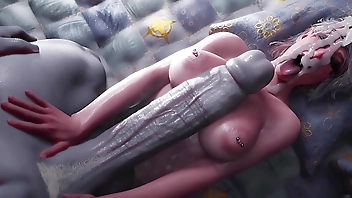 They tried to make love quietly, but the passion was stronger. Fascinating futanari animated sex.