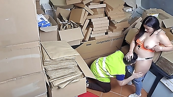 Sexy latina goddess boss catches employee on the phone