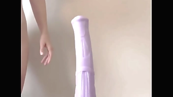 Milf babe ride huge dildo