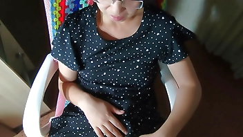 Korean nerd girl rides my cock to get cum inside her pussy