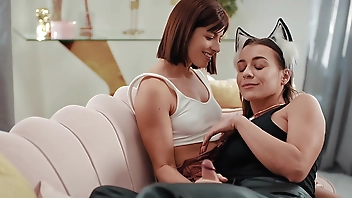 FUTA Catgirl With Big Dick Fucks Her Master And Gives Her A Huge Facial