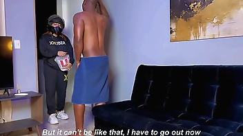 Horny Colombian delivery girl is late with order so she pays with sex to customer