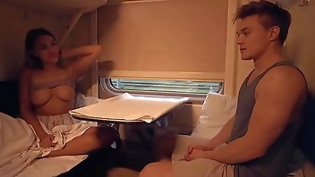 Pretty russian young girl fucking in train