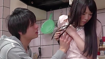 Virgin Japanese Teen seduce to Creampie Fuck by Classmate when home alone