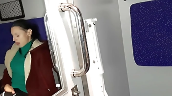 A stranger and a fellow traveler and I cum in a train compartment -