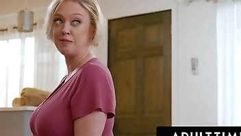 ADULT TIME - Busty Stepmom Dee Williams CAUGHT WATCHING PORN Tries GAPING ANAL With Big Dick Stepson