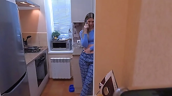 Stepmom gets cum twice for stepson's silence