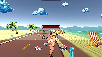 Roller babe [ HENTAI Game PornPlay ] Ep.1 PUBLIC CREAMPIE and 69 at the beach