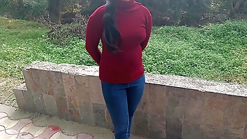 Hot Indian desi village girlfriend was outdoor side fuck with boyfriend in clear Hindi audio