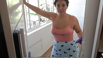 I went to clean my neighbor's room and he got excited to give me the massage