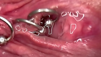 Really Close Up Macro my Pierced Clit and Pussy until get Very Wet and PEE go to inside my Pussy