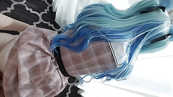 Vtuber cosplaying raw sex,multiple orgasm creampie