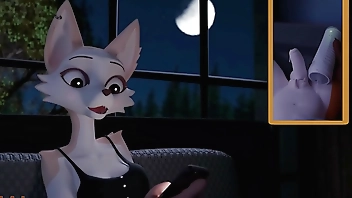 Furry Fox jerking off with his new toy - Foxdee