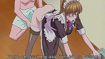 The cleaning girl cleans her boss's stepson's cock - Hentai Uncensored