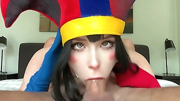 Pomni from The Amazing Digital Circus Deepthroats, Footjobs and Rough Fucks till 2 Cumshots