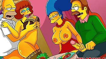 Returning the kindness! Swap wives! The Simptoons, Simpsons porn