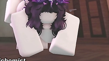 Fucking a fan girl in a Roblox Condo