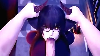 Demonio chupando una polla