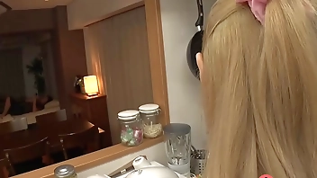 Japanese housewife sucks dick in the kitchen uncensored.