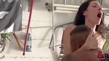 FAKE PERSONAL TRAINER has sex with a new client, while the cuckolded boyfriend waits, they start the workout  but ends in a loud bang