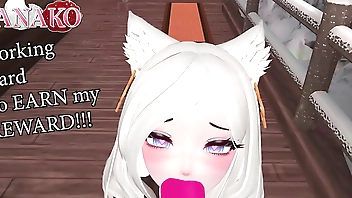 CATGIRL gives SLOPPY BJ for a very GOOD BOY!!! WEARING HOODIE BJ!!!!