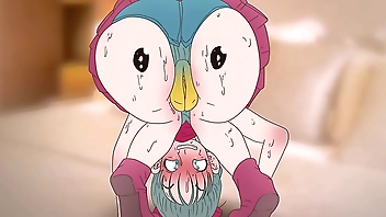 Piplup On The Butt of Bulma !Pokemon and dragon ball anime Hentai ( Cartoon 2d sex )porn
