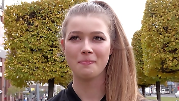 GERMAN SCOUT - BLONDE GIRL (18) OLIVIA SPARKLE PICKUP AND ROUGH FUCK AT MODEL CASTING