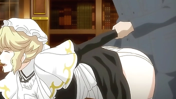 Sexual intercourse with a busty maid before drnner