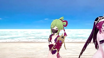 Genshin Impact: [MMD] Rockabye (Rosaria, Kuki Shinobu).