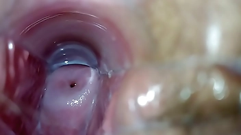 Orgasm inside pussy close-up