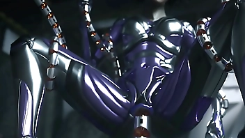 Battle angel Alita with mechanical tentacl